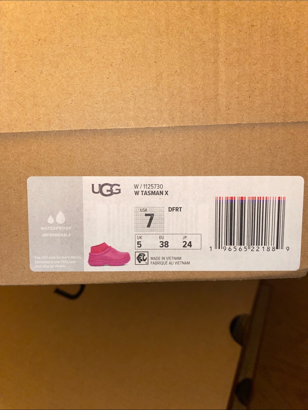 UGG Hot Pink Tasman X, Slip-On Clog - Picture 6 of 6